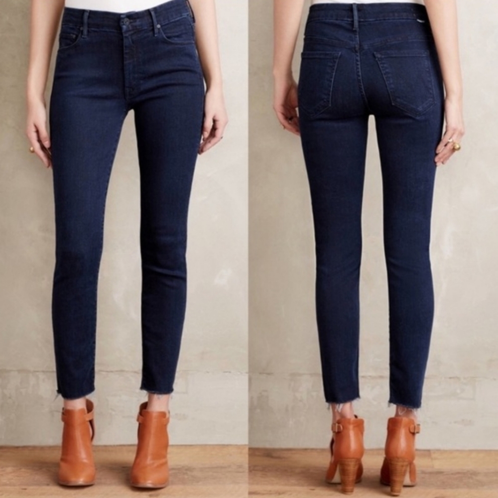 MOTHER High Waisted The Looker Ankle Fray Size 28